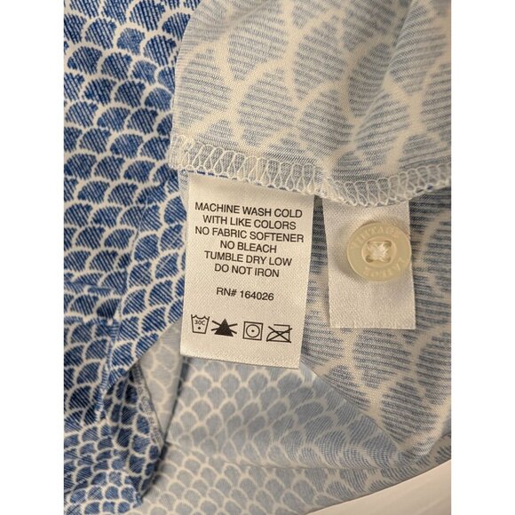 Tailor Vintage Shirt Mens Medium Blue Golf Polo Surf The Web Shells Pattern - Picture 5 of 10